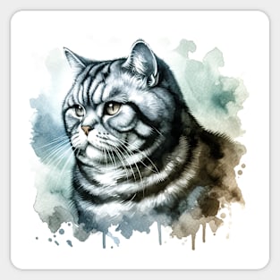 American Shorthair - Watercolor Cat Sticker